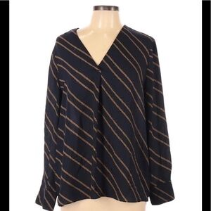 Banana Republic Navy & Yellow Stripe long Sleeve